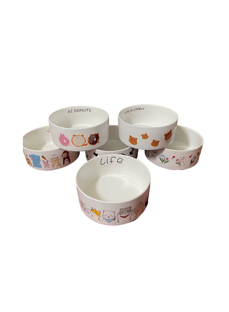 Saas Round Flat Ceramic Bowls 6x2.5 Inch